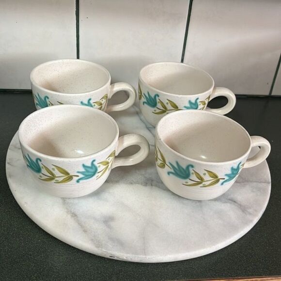 4 Sets of Franciscan Stoneware TULIP TIME Cup & Saucer - Picture 7 of 10